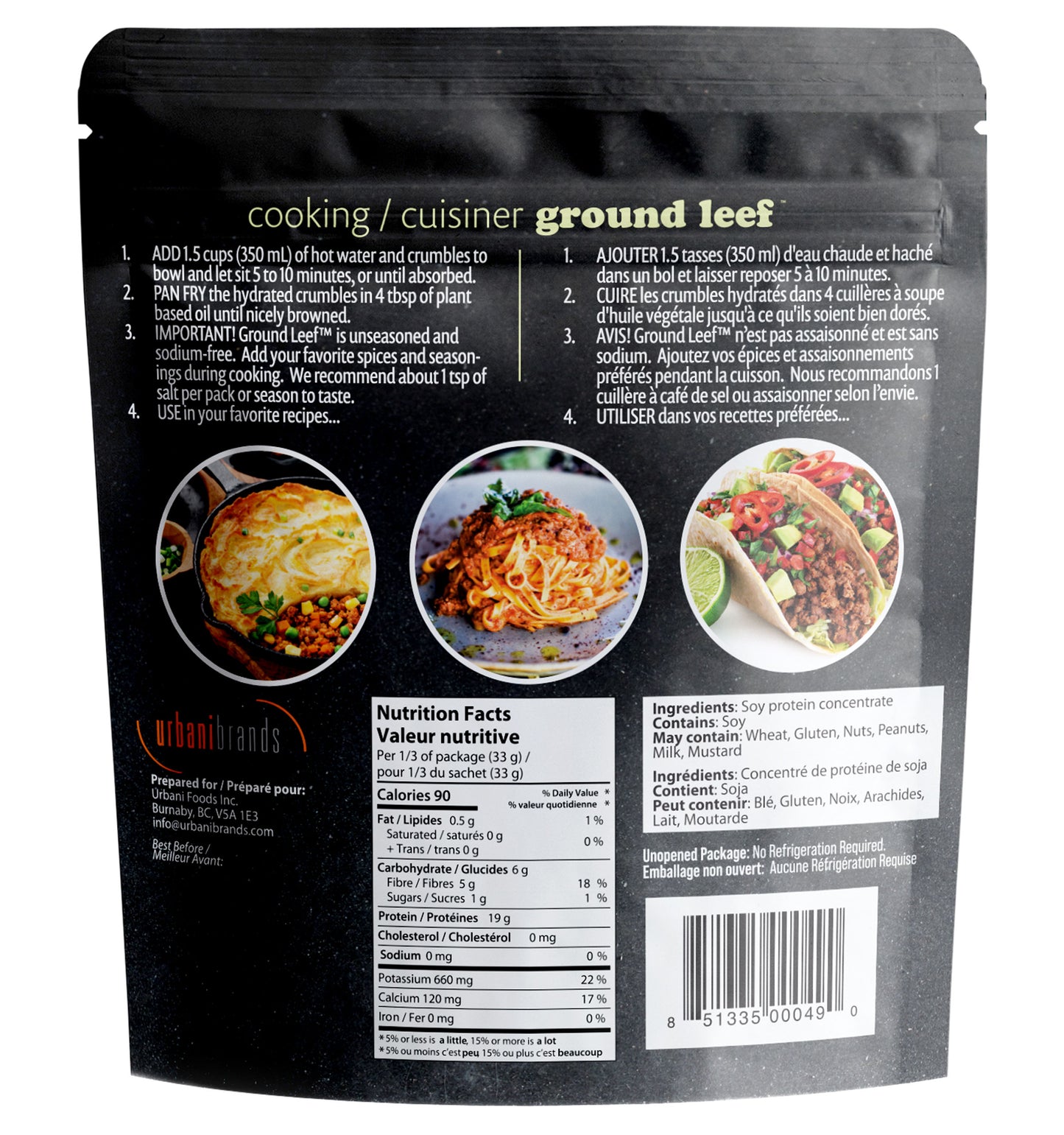 Ground Leef - Unseasoned - Shelf Stable Plant Based Crumble